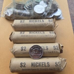 Nickel Rolls ×4 1964 Unopend And Two Opened Rolls In Bag